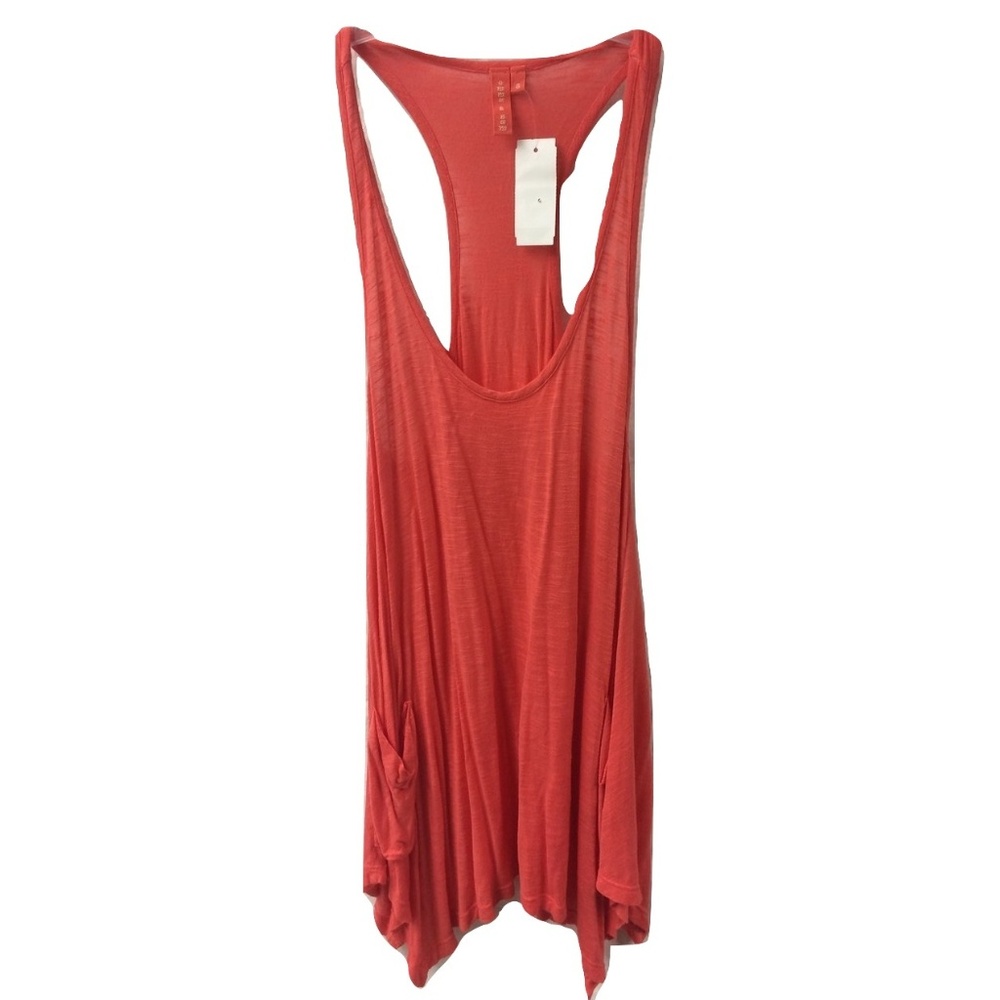 NWT Emma Sam LF Store Women Size Small Linen Look Open Pocket Tunic Tank Top NEW